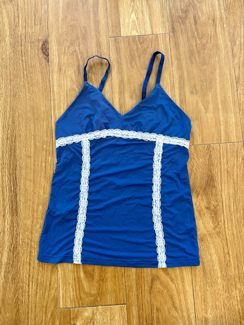 Vintage Dark Blue Lace Tank Top
